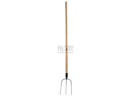Vidly s 3 hrotmi, čierny lak, buková násada 160 cm
