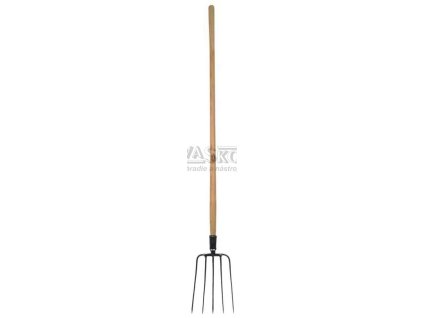Vidly s 5 hrotmi, čierny lak, buková násada 160 cm