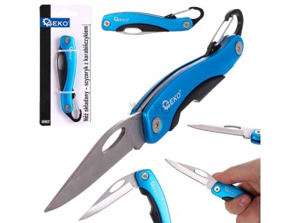 Skladací nôž vreckový s karabínou, 19 cm, GEKO
