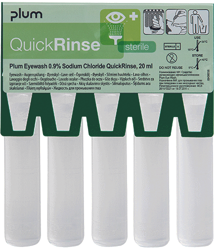 PLUM 5160 Eyewash náplň 5x20ml 0,9% NaCl