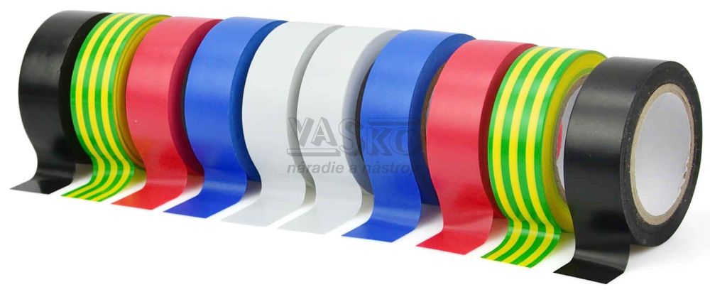 Izolačná páska PVC 19 mm x 0,13 mm x 10 m, 10 farieb, cena za 10 ks, GEKO