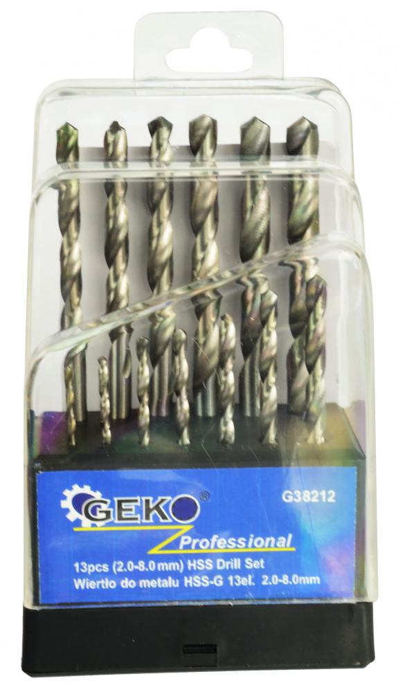Sada vrtákov do kovu 13-dielna,  2-8 mm, vybrusované, GEKO