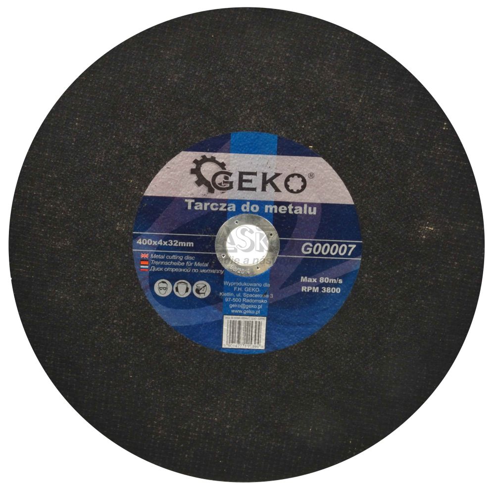 Rezný kotúč na kov a nerez 400 x 4,0 x 32 mm, GEKO