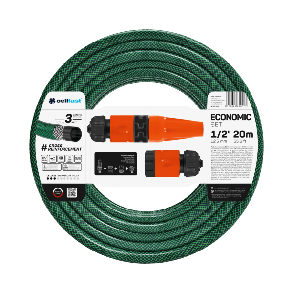 Záhradná hadica Cellfast ECONOMIC 20m 1/2" SET