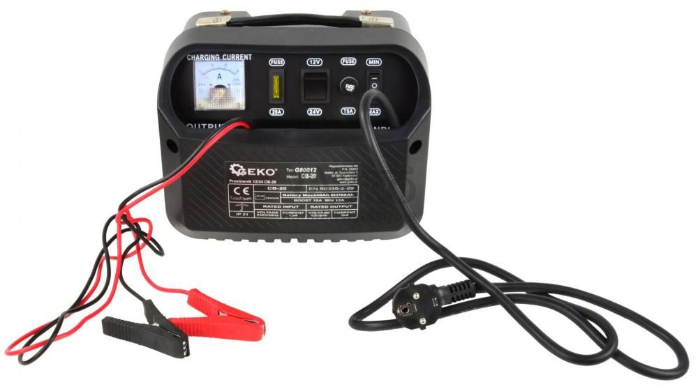 Nabíjačka autobatérii CB-20, 230 V, 12/24 V,  poistka 18A, intenzita prúdu 16A