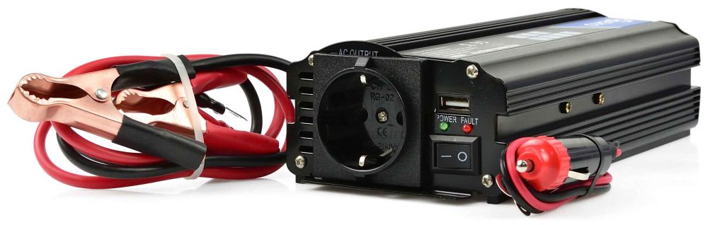 Menič napätia, vstup 12V/ výstup 230V, trvalý výkon 500W/nárazový výkon 1000W, GEKO