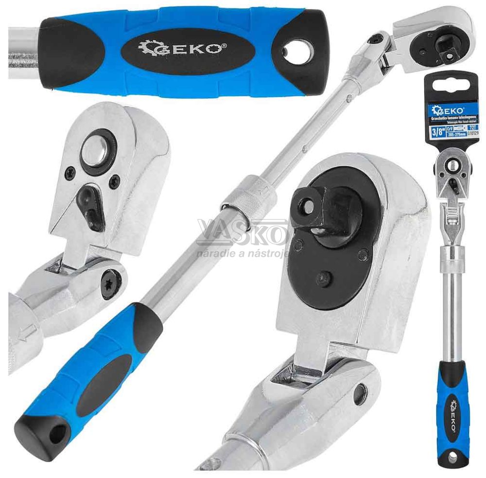 Račňa 3/8“ teleskopická s kĺbom, 285-375 mm, GEKO