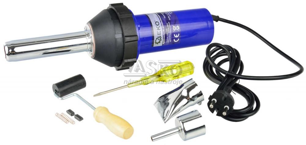 Zváračka plastov, 1080 W, 9 stupňov nastavenia teploty 20-550°C, GEKO
