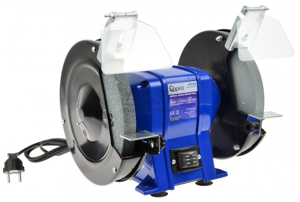 Stolová brúska dvojkotúčová 350W, 200 x 20 x 16 mm, GEKO