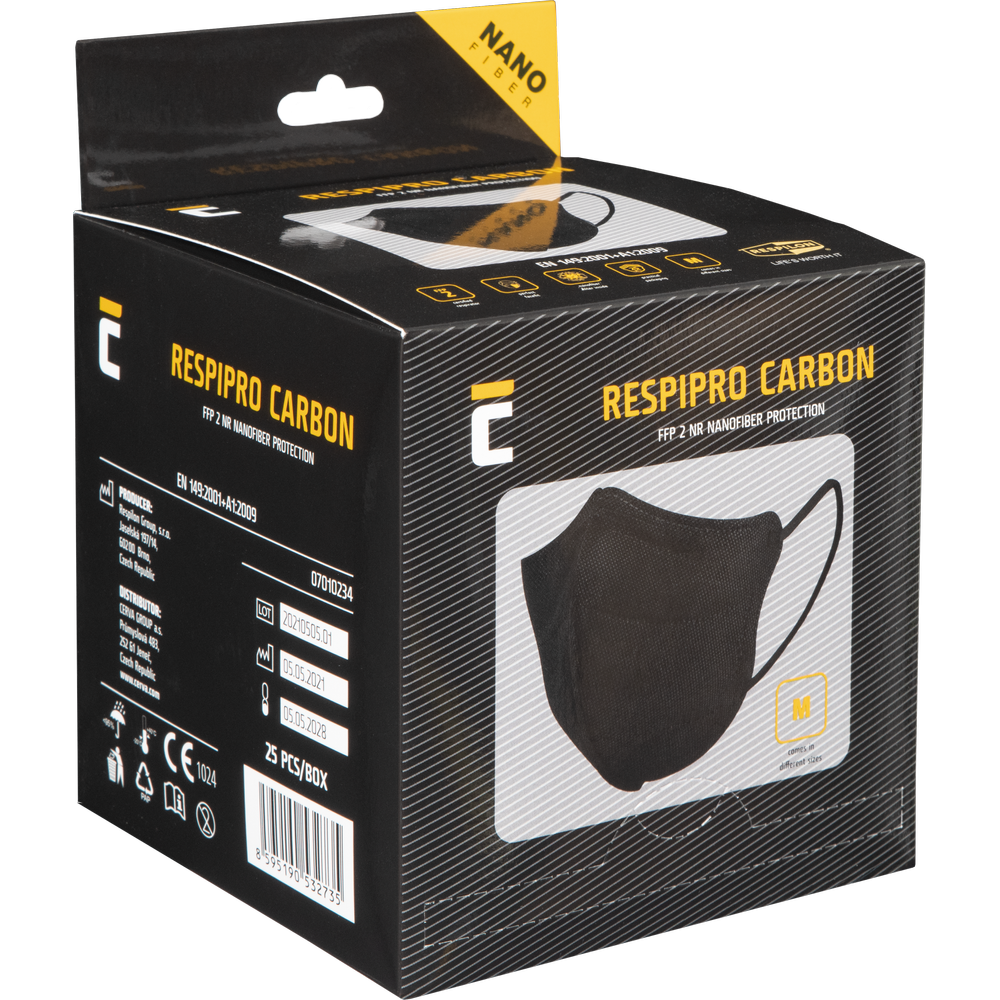 RespiPro Carbon FFP2 25ks respirátor Farba: -, Veľkosť: L