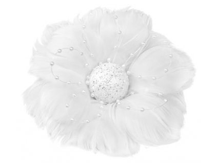Kvet MagicHome Vianoce, páperový, biely, 12x12x6 cm
