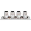 Svietnik MagicHome, HOME, 39x12,5x10 cm, sivý, na podnose, na čajové sviečky