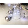 Reťaz MagicHome Vianoce Ball, 20 LED studená biela, s guľami a vločkami, strieborná, 2xAA, jednoduché svietenie, osvetlenie, L-1,9 m