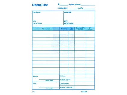 Dodací list A5 samoprepis