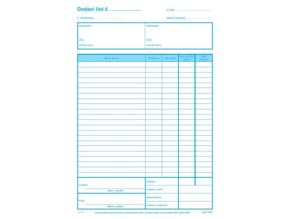 Dodací list A4 obyčajný 005