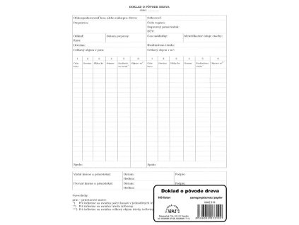 Doklad o pôvode dreva 319