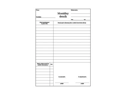 Montážny denník A4 obyč./266