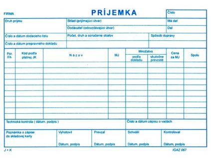 Príjemka A5 samopr.100l/124