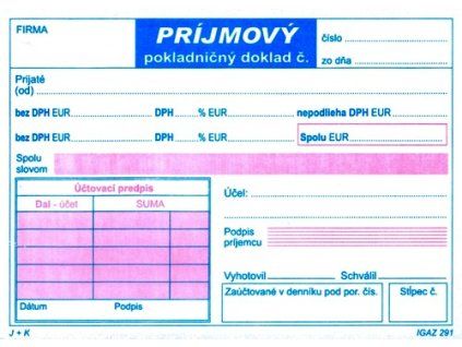 Príjmový pokl.dok.2xDPH samop./291