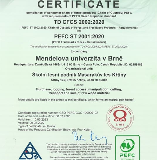 PEFC Certifikace