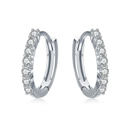 10450 stribrne nausnice krouzky ciry zirkon 14 mm