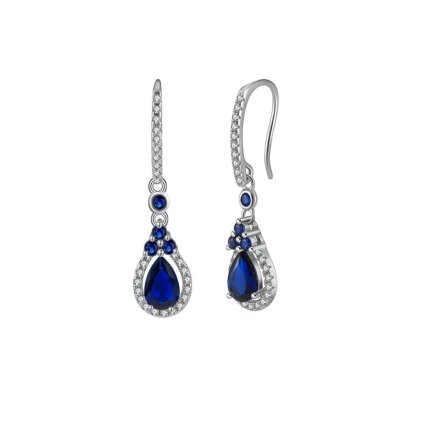 11332 stribrne nausnice blue glow majya cz
