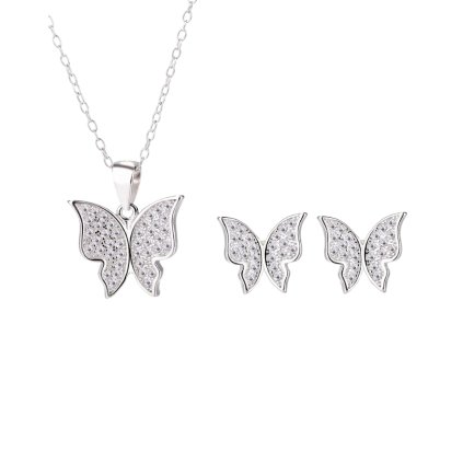 11782 stribrny set sperku butterfly majya cz