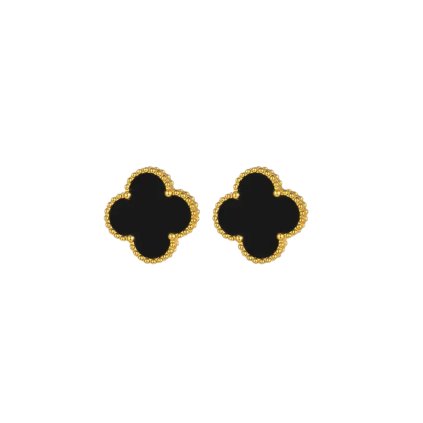 11818 stribrne nausnice lucky spark black pozlacene majya cz