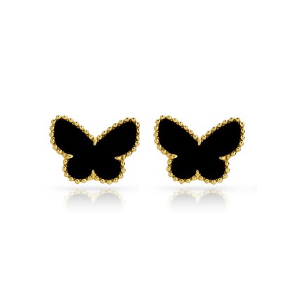 11826 stribrne nausnice amelie black pozlacene majya cz