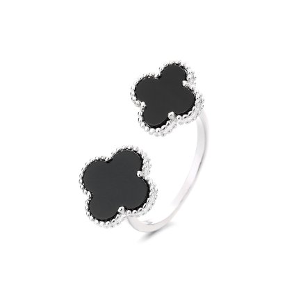 11842 stribrny nastavitelny prsten lucky jodie black majya cz