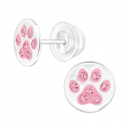 10694 stribrne nausnice ruzova packa