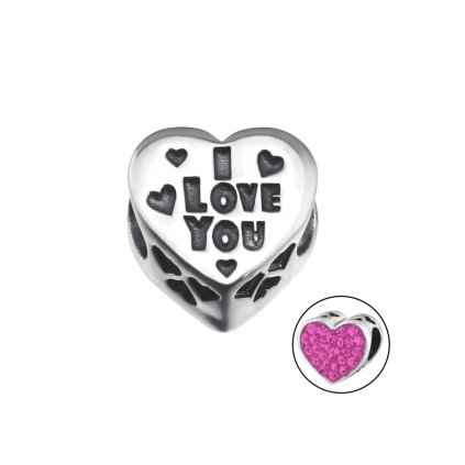 11896 may story stribrny koralek i love you s ruzovym krystalem majya cz