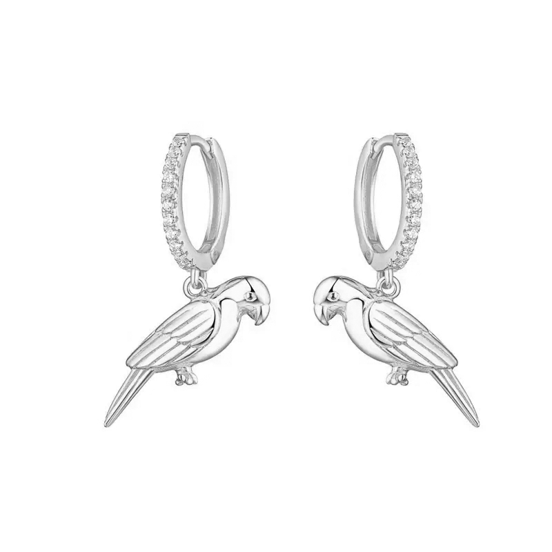 10399 Stříbrné náušnice PARROT