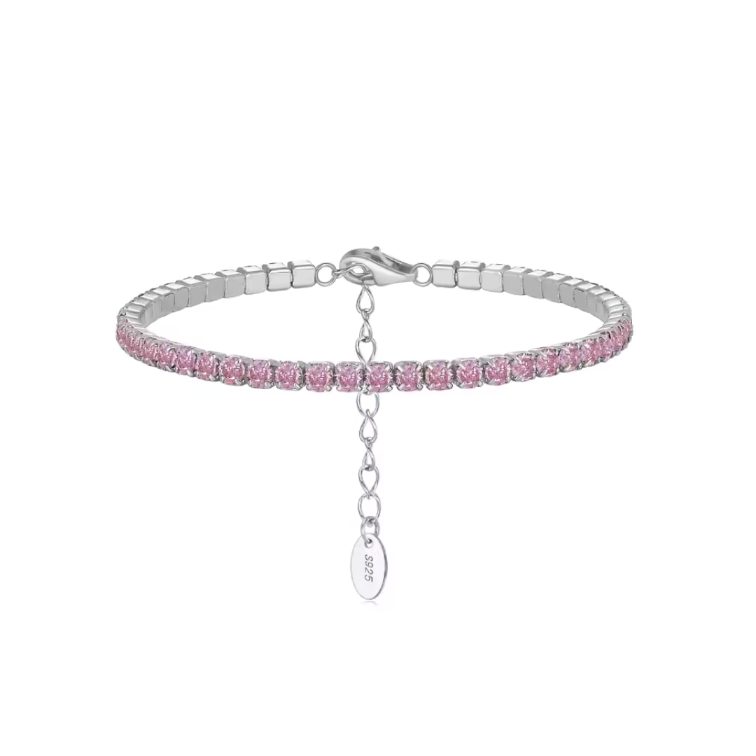 11226 Stříbrný tenisový náramek MABEL 16 cm | šířka 3 mm
