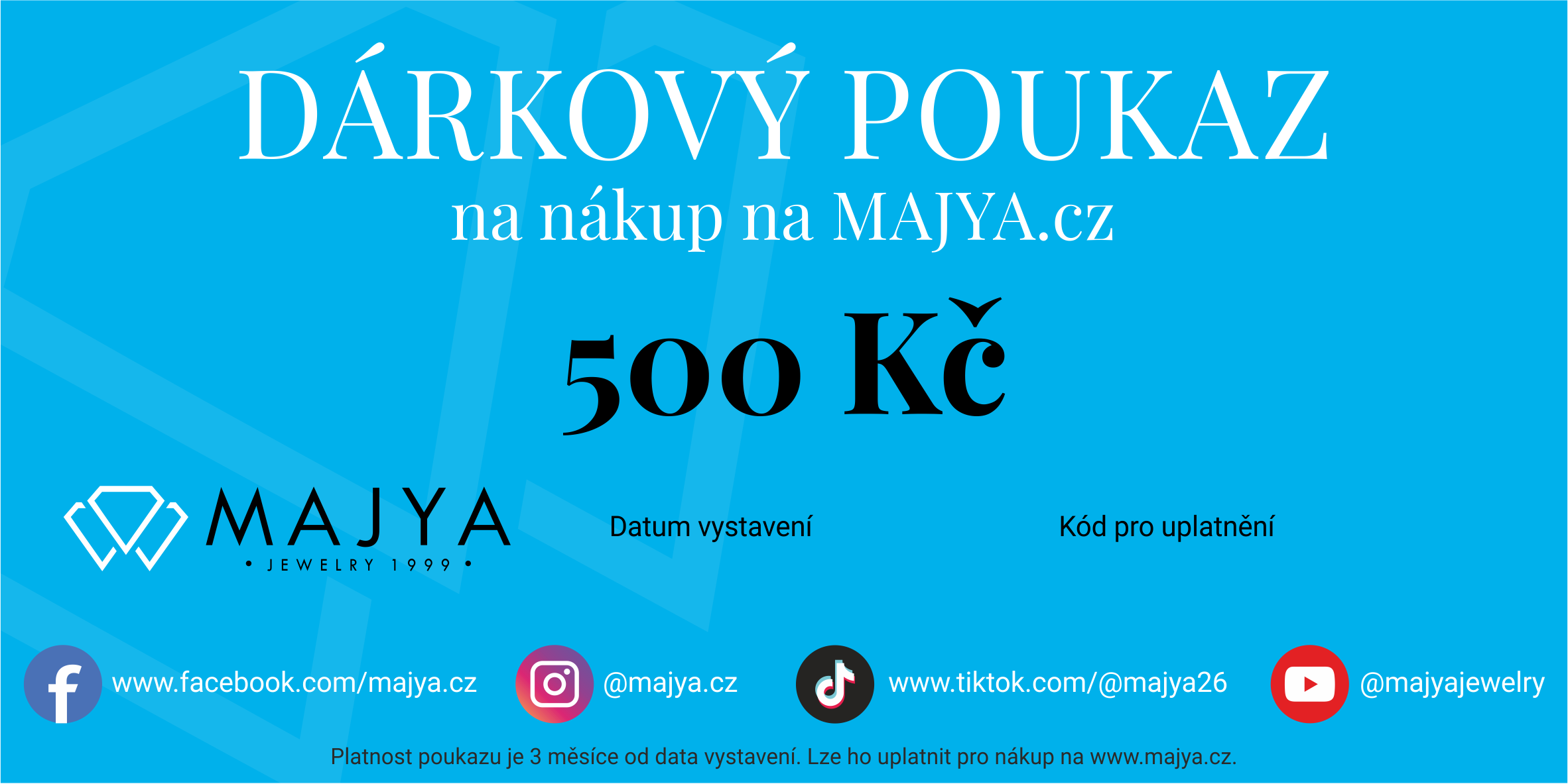 10533 Elektronický DÁRKOVÝ POUKAZ Hodnota: 500 Kč
