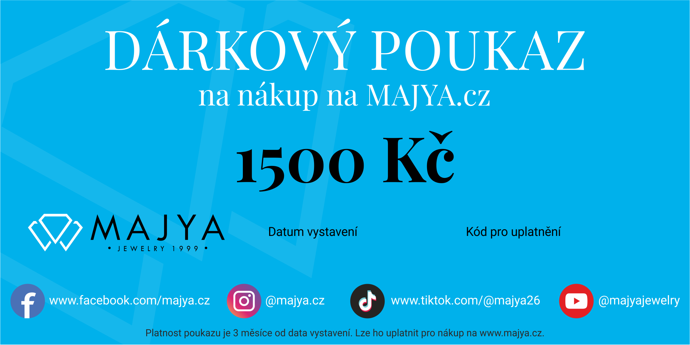 10533 Elektronický DÁRKOVÝ POUKAZ Hodnota: 1500 Kč
