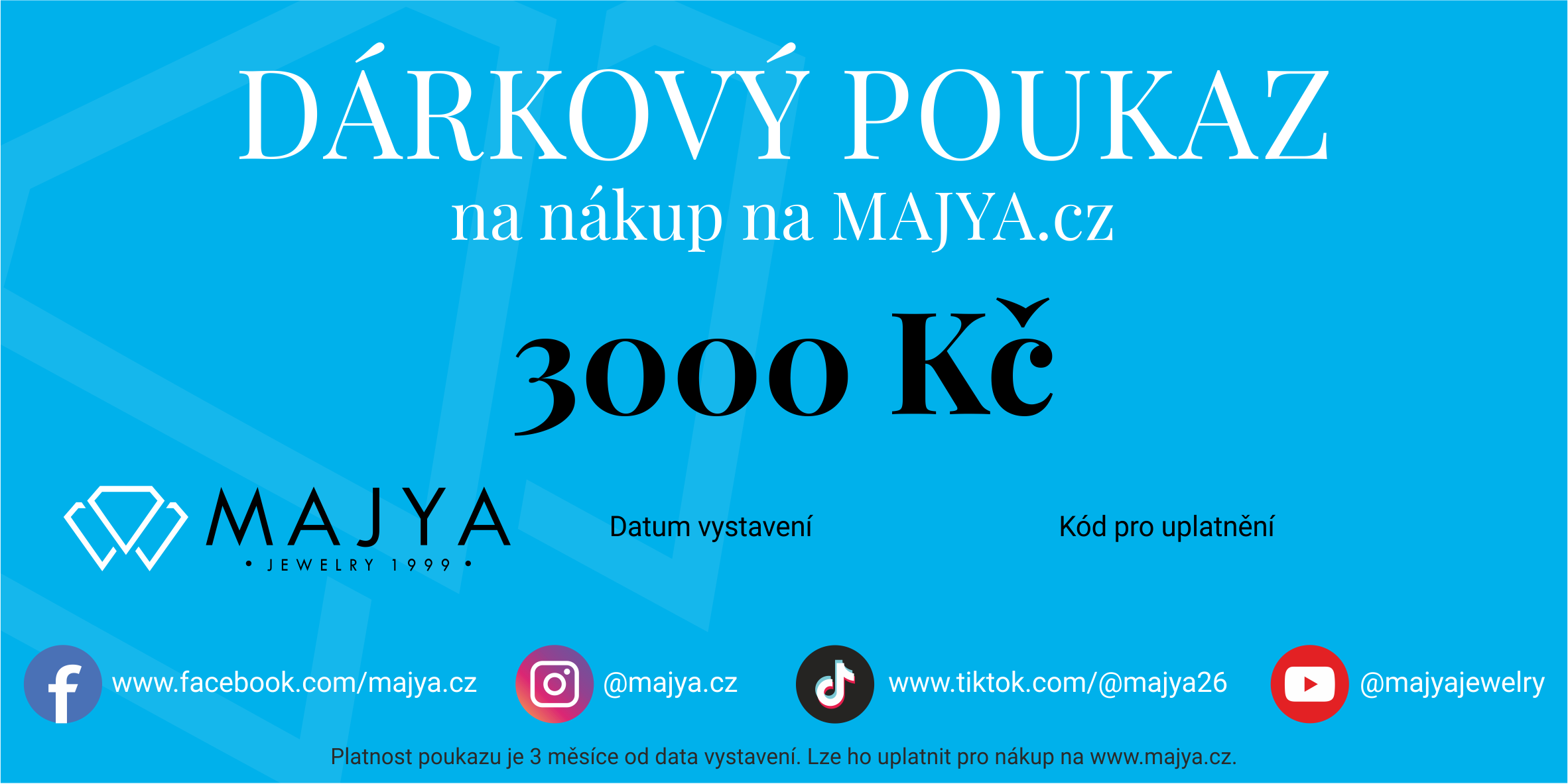10533 Elektronický DÁRKOVÝ POUKAZ Hodnota: 3000 Kč