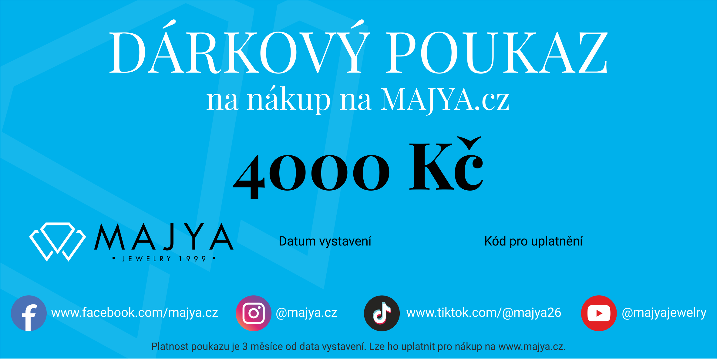 10533 Elektronický DÁRKOVÝ POUKAZ Hodnota: 4000 Kč