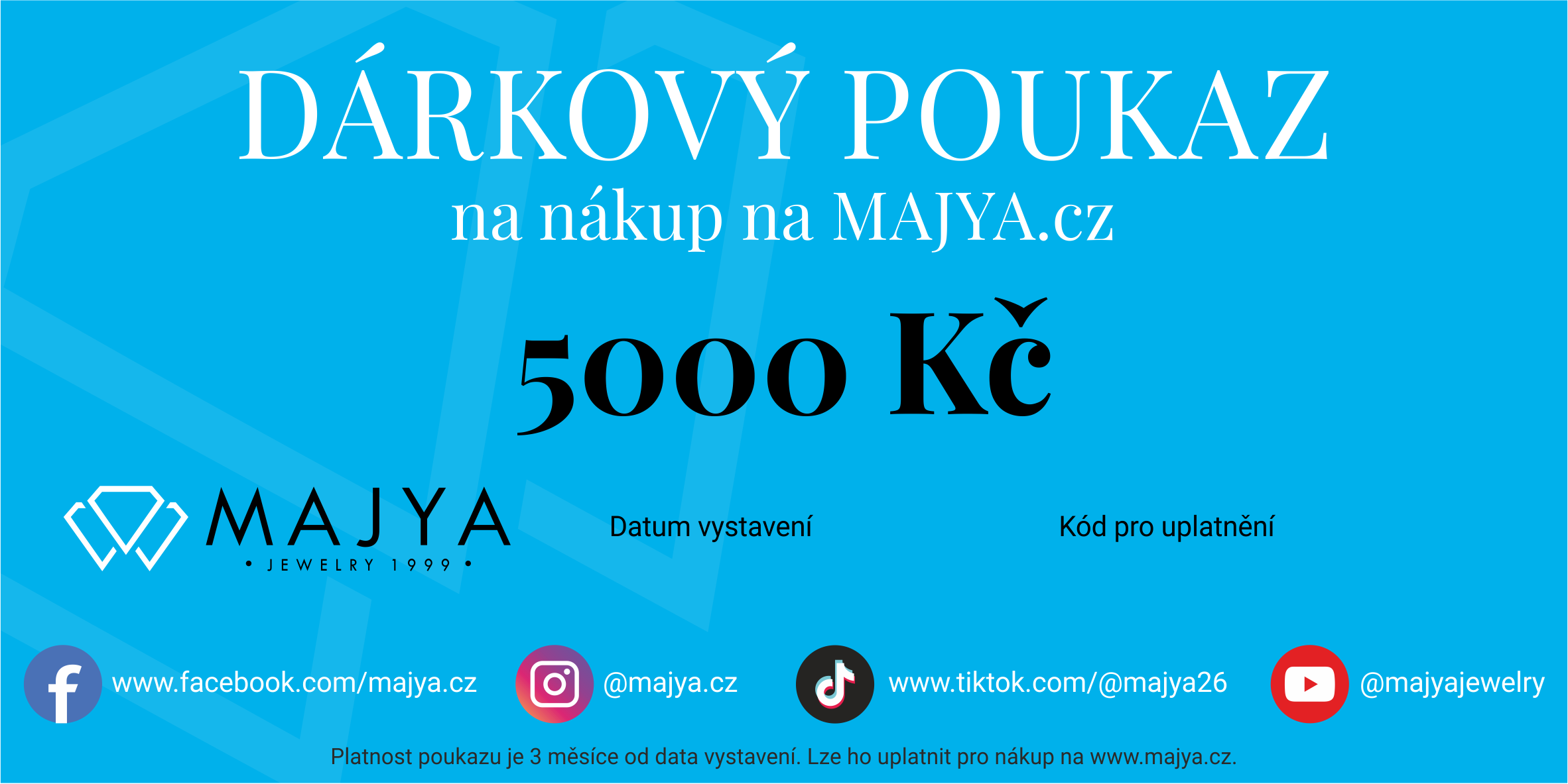 10533 Elektronický DÁRKOVÝ POUKAZ Hodnota: 5000 Kč