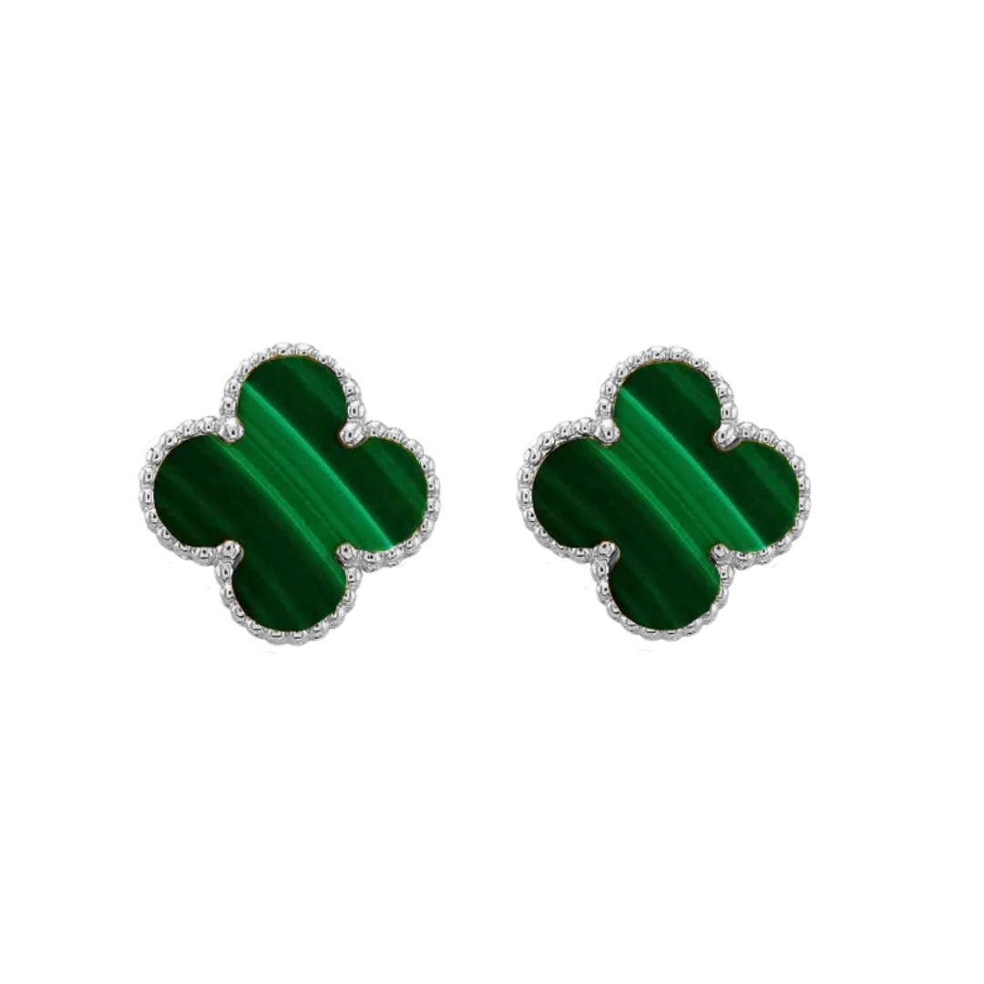 11822 Stříbrné náušnice LUCKY SPARK green