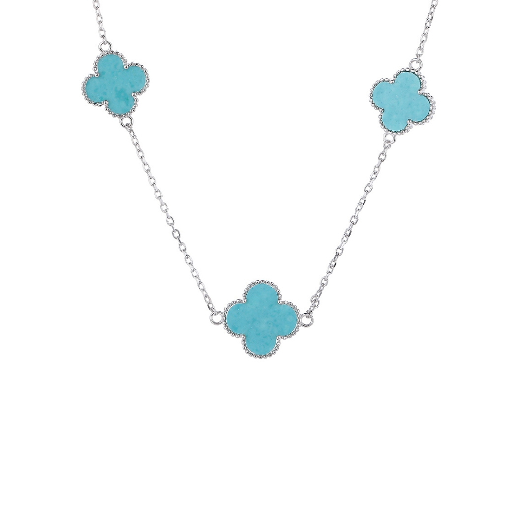 11823 Stříbrný řetízek s přívěsky LUCKY JAKE turquoise
