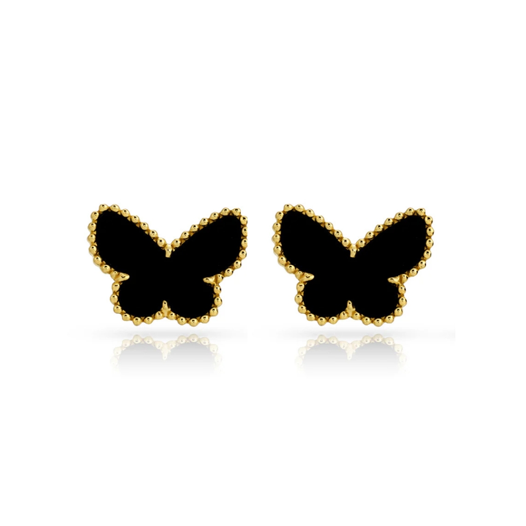 11826 Stříbrné náušnice LUCKY AMELIE black pozlacené
