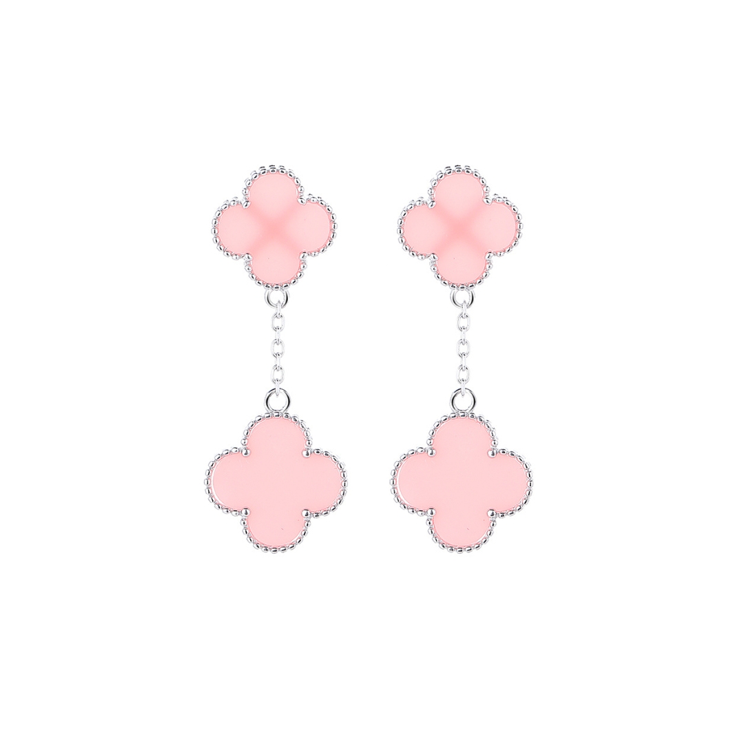 11848 Stříbrné náušnice LUCKY LIZ pink