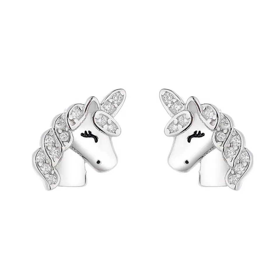 10151 Stříbrné náušnice UNICORN