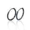 10444 Stříbrné náušnice KARIN 18 mm black 