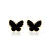 11826 stribrne nausnice amelie black pozlacene majya cz