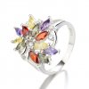 10081 stribrny prsten barevny kvet zirkonovy koupite na majyacz