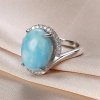 10206 jedinecny stribrny prsten s ovalnym tyrkysem pouze na majya cz
