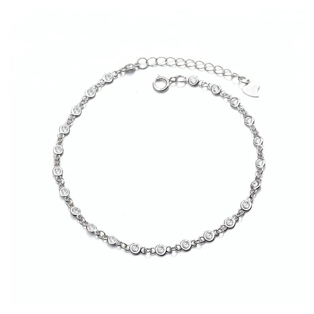 10109 Delikatna srebrna bransoletka z cyrkoniami dla kobiet od majyacz