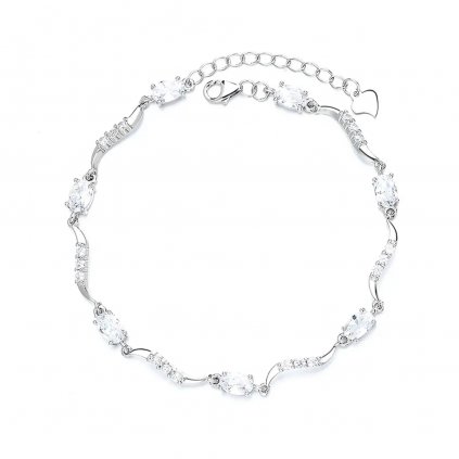 10088 piękna srebrna bransoletka zdobiona cyrkoniami dla kobiet na prezent znajdziesz na majyaczu